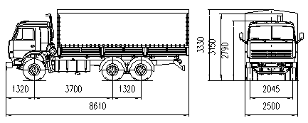 КАМАЗ-53212 габаритные размеры